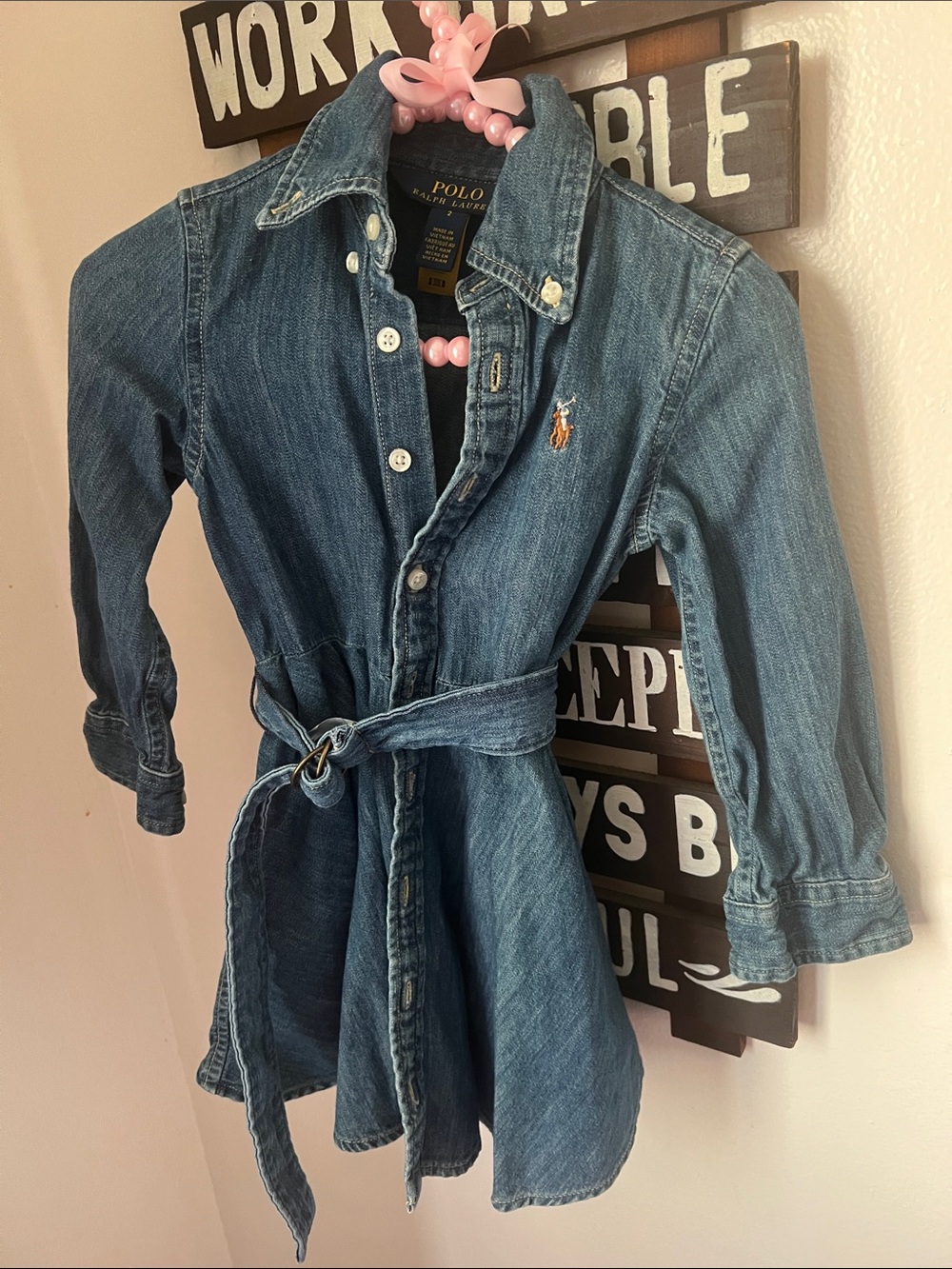 Polo by Ralph Lauren Girls' Denim Button-Down Shirt Dress - Blue